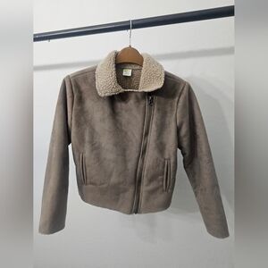 Crazy 8 Kids Jacket with Faux Shearling Collar - Brown